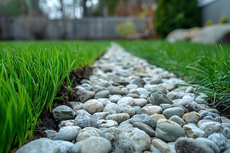 Lawn Drainage Gravel Channel - Prevent Water Damage | TLC - The Lawn Company