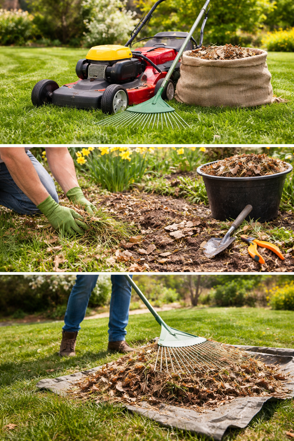 Spring lawn clean-up with raking, debris removal, and lawn care | TLC